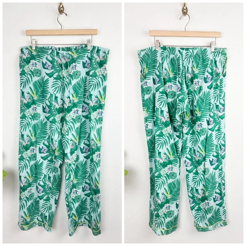 The Mahogany Store Green Leaf Print Cotton Pajama Set - Picture 7 of 10